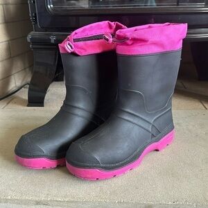 Felt lined rain/winter boots galoshes womens size 5